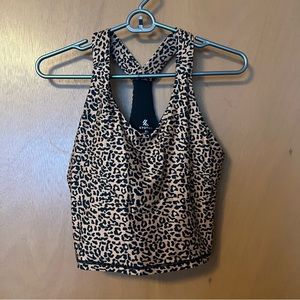 Leopard print longline Kyodan workout bra. Size small.